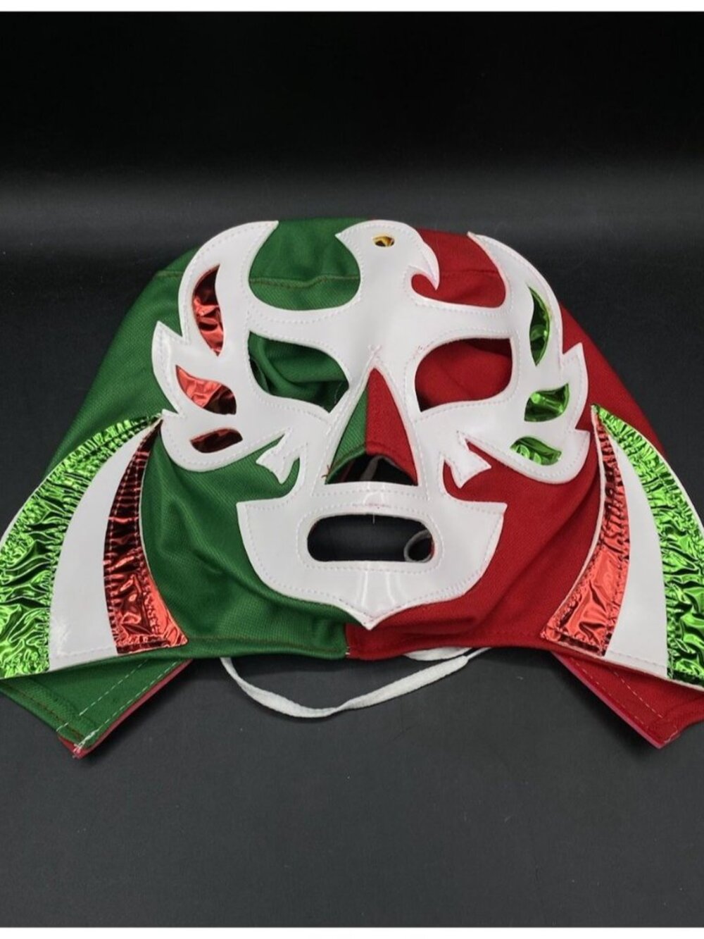 Mexican Lucha Libre Wrestling Mask Red Green White Rey Mysterio #2 - Picture 3 of 7